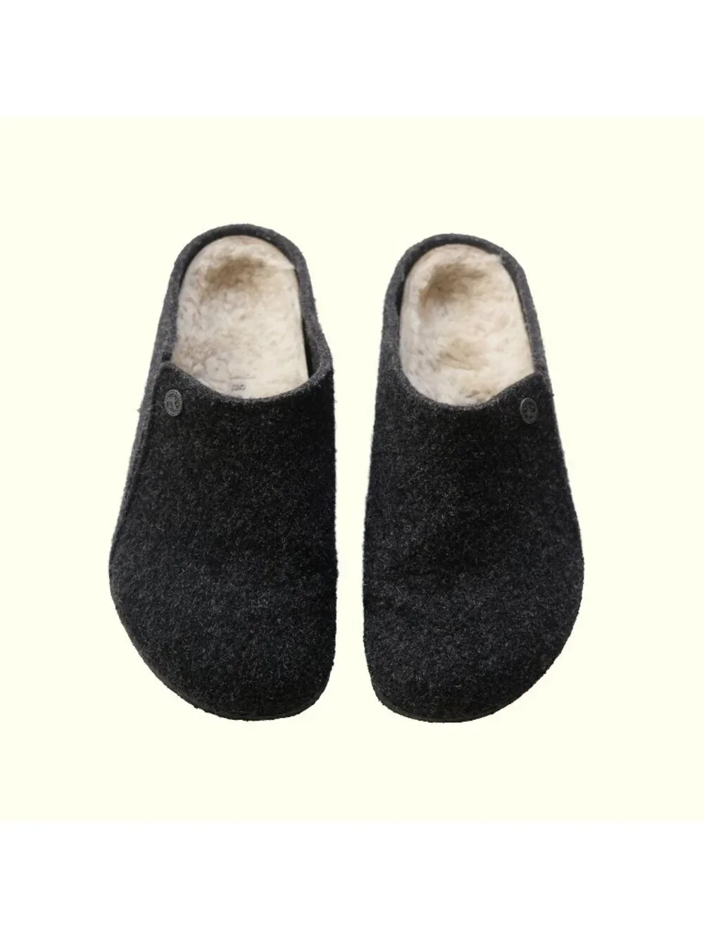 BIRKENSTOCK ZERMATT WOOL BOSTON SLIDE CLOG GRAY SHEARLING LINED SANDALS SZ 42